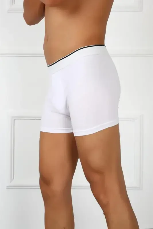 Akbeniz Erkek Büyük Beden Pamuklu Likralı Boxer Beyaz 40134 - 3