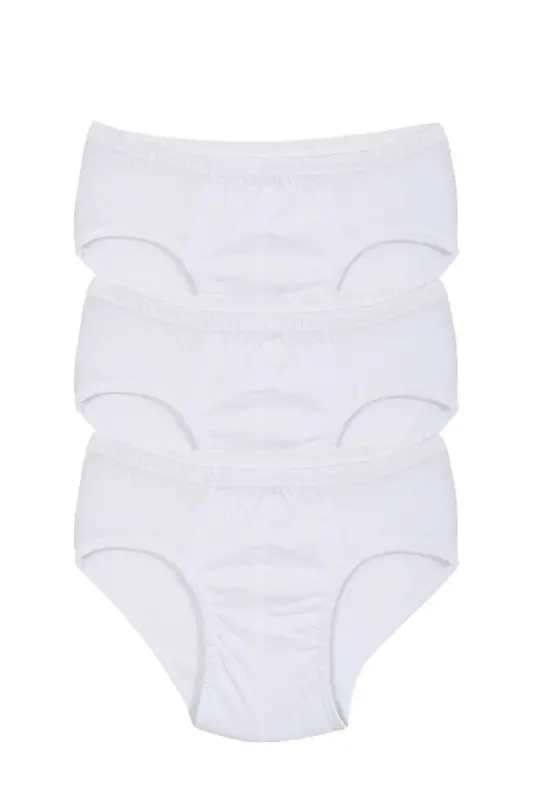 Akbeniz Erkek Çocuk 3'lü Beyaz Külot - 1