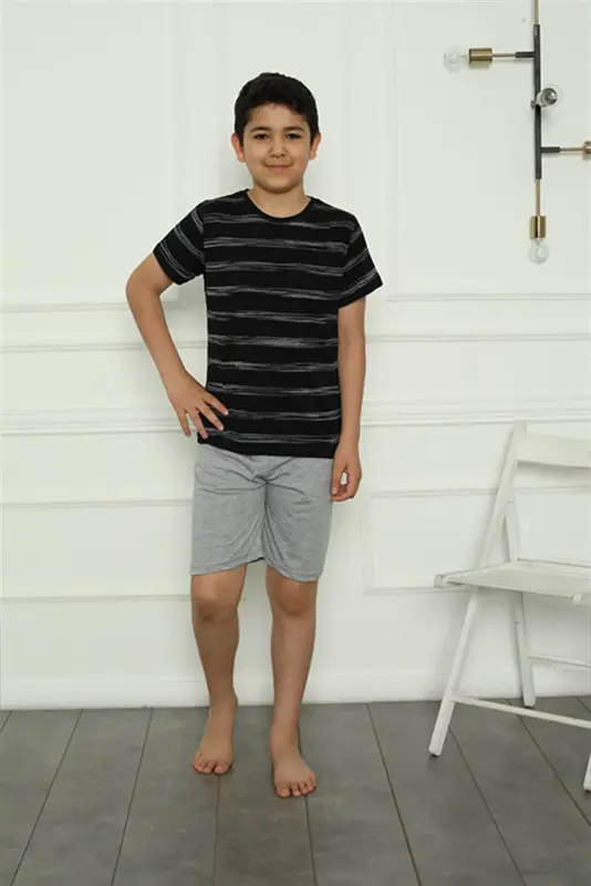 Akbeniz Erkek Çocuk Penye Şortlu Pijama Takım 20392 - 2