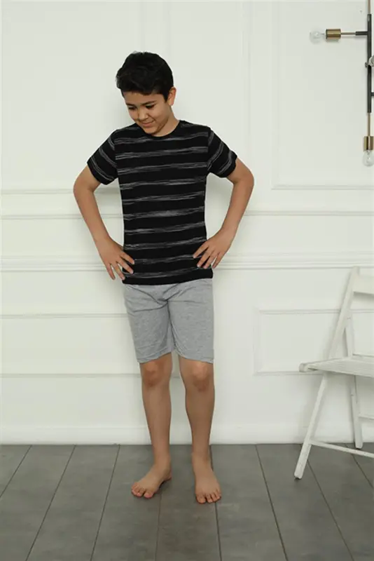 Akbeniz Erkek Çocuk Penye Şortlu Pijama Takım 20392 - 3