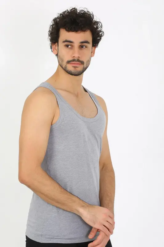 Akbeniz Erkek Gri Ribana Atlet 6502 - 6