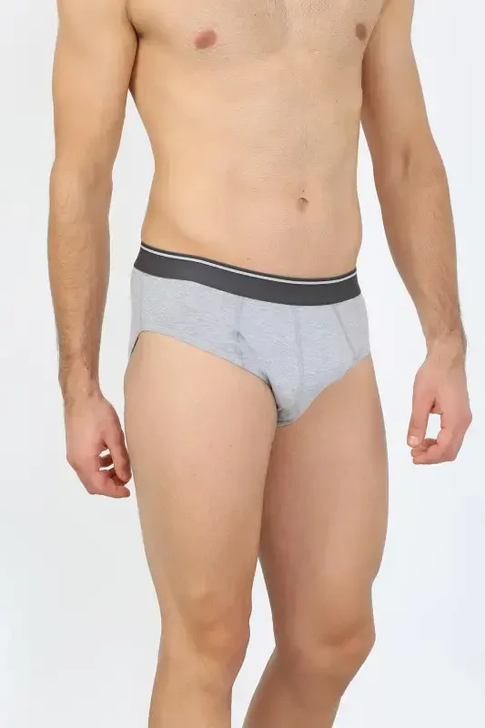 Akbeniz Erkek Pamuk 3lü Siyah Beyaz Gri Likralı Slip 40123 - 4