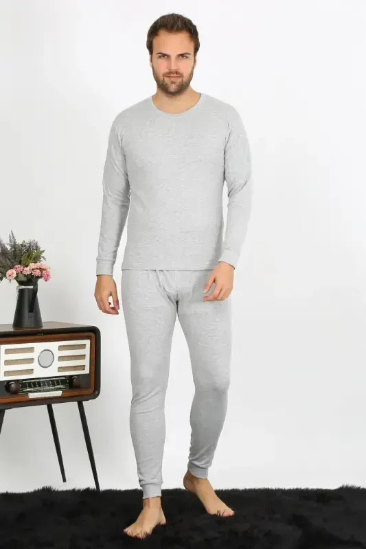 Akbeniz Erkek Pamuk Gri İçlik Takım 19103 - 2