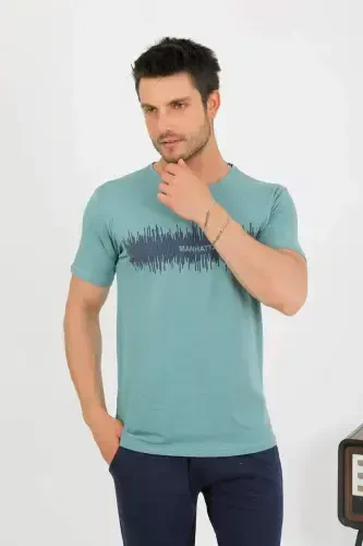 Akbeniz Erkek Pamuk Kısa Kol Pijama Takım SuYeşili 6875 - 4