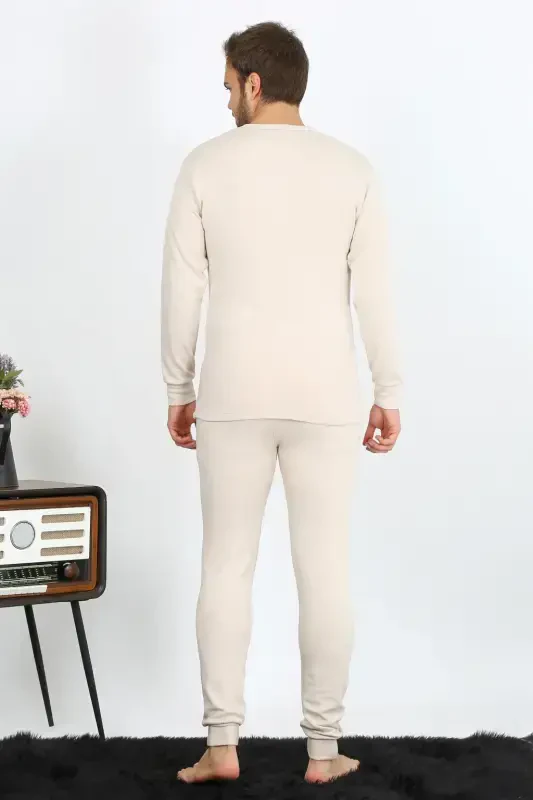 Akbeniz Erkek Pamuk Krem İçlik Takım 19103 - 3