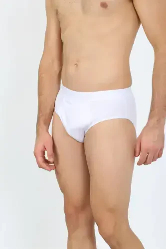 Akbeniz Erkek Pamuk Likralı Slip Beyaz 40132 - AKBENIZ (1)