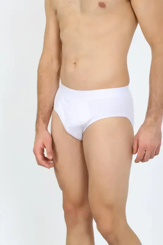 Akbeniz Erkek Pamuk Likralı Slip Beyaz 40132 - 1