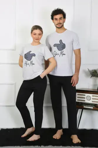 Akbeniz Erkek Pamuk Penye Sevgili Kombini Pijama Takımı Gri 50126 Tek Takım Fiyatıdır - 1