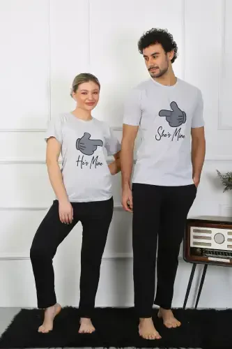 Akbeniz Erkek Pamuk Penye Sevgili Kombini Pijama Takımı Gri 50126 Tek Takım Fiyatıdır - 3