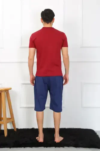 Akbeniz Erkek Penye 3'lü Parlamentmavi Parçalı Pijama Takımı 6823 - 5