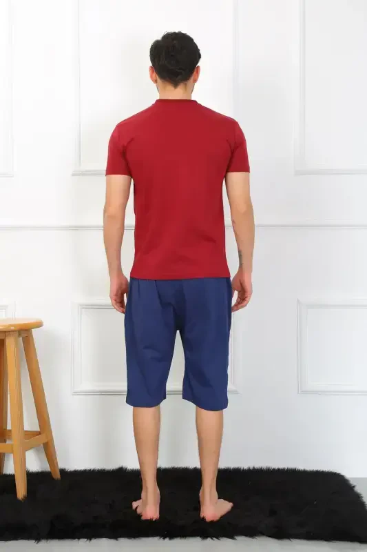 Akbeniz Erkek Penye 3'lü Parlamentmavi Parçalı Pijama Takımı 6823 - 5