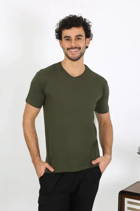 Akbeniz Erkek Penye Haki 3'lü Pijama Takımı 6848 - 2