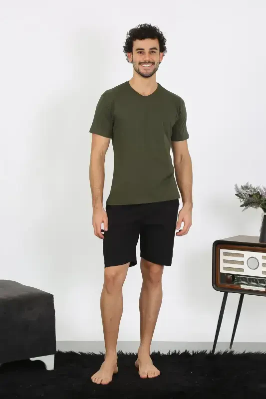 Akbeniz Erkek Penye Haki 3'lü Pijama Takımı 6848 - 8