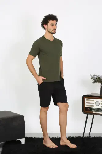 Akbeniz Erkek Penye Haki 3'lü Pijama Takımı 6848 
