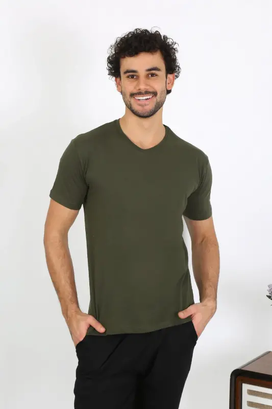 Akbeniz Erkek Penye Haki 3'lü Pijama Takımı 6848 - 2