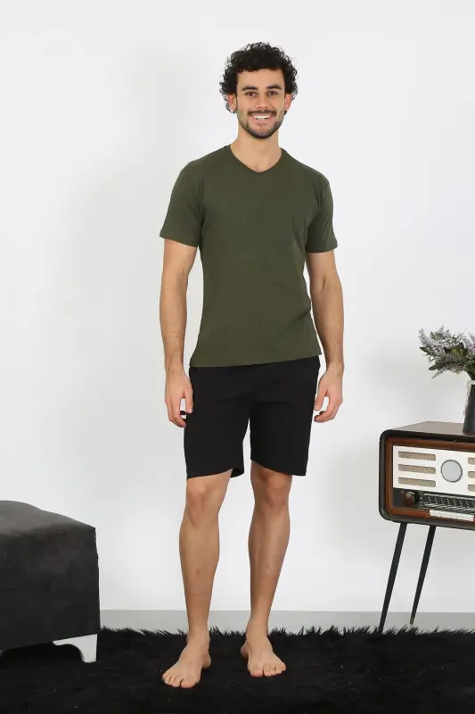 Akbeniz Erkek Penye Haki 3'lü Pijama Takımı 6848 - 8