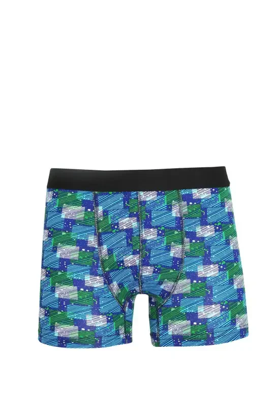 Akbeniz Erkek Penye Likralı Desenli Boxer 40118 - 1