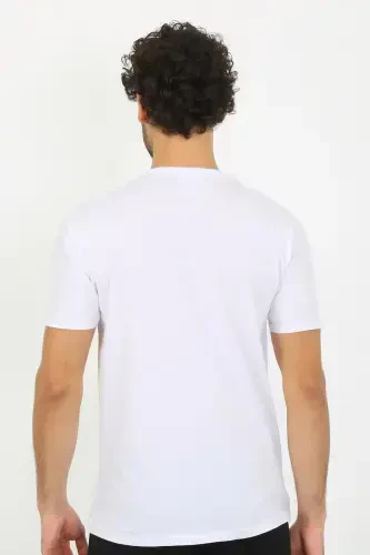 Akbeniz Erkek V Yaka Beyaz Penye Atlet 6560 - 6