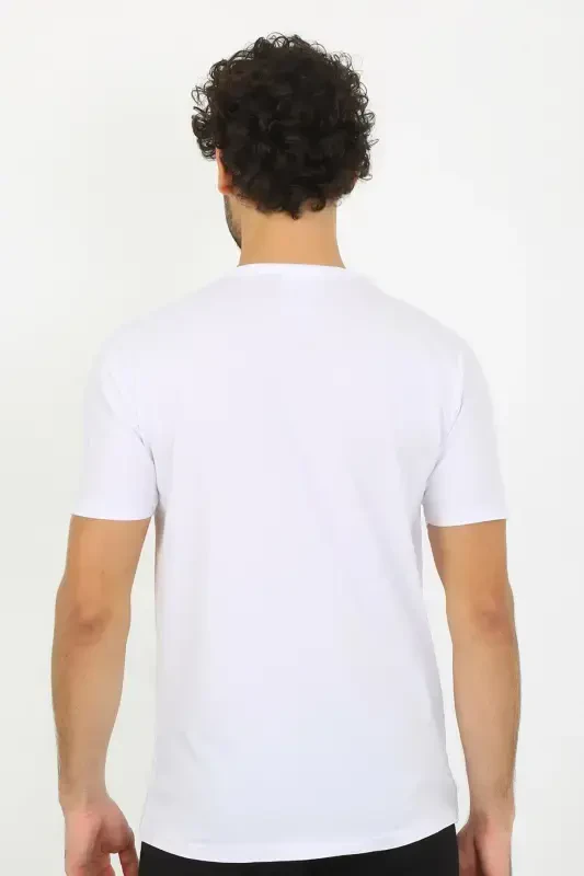 Akbeniz Erkek V Yaka Beyaz Penye Atlet 6560 - 6