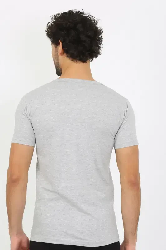 Akbeniz Erkek V Yaka Gri Penye Atlet 6560 - 6