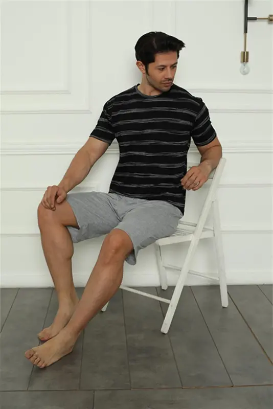 Akbeniz Family Combed Cotton Short Pajamas Set (father - son) 50115 Sold Separately. Prices are Different - 4