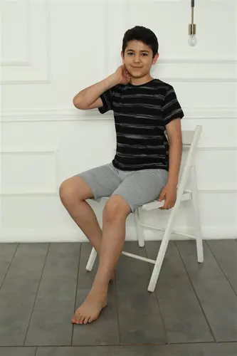 Akbeniz Family Combed Cotton Short Pajamas Set (father - son) 50115 Sold Separately. Prices are Different - 6