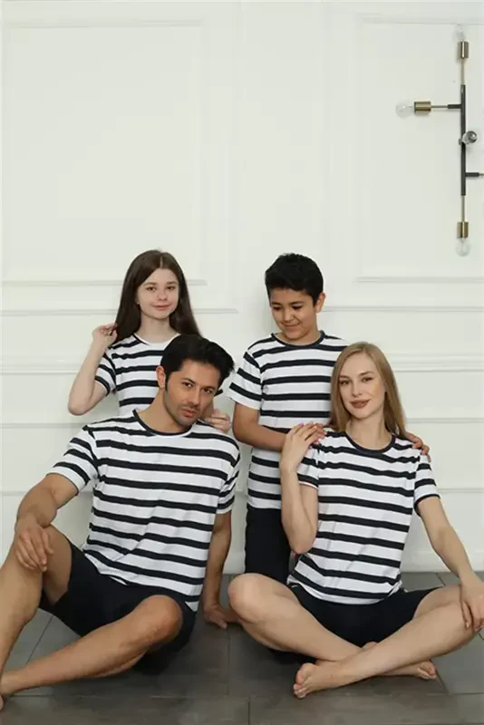 Akbeniz Family Cotton Short Pajamas Set (father - son) 50116 Sold Separately. Prices are Different - 2