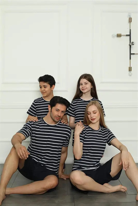 Akbeniz Family Knitted Shorts Pajamas Set (Mother - Daughter) 50117 Sold Separately. Prices are Different - 2