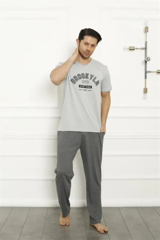 Akbeniz Father Son Gray Family Pajamas Set Sold Separately 50102 - 4