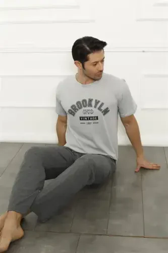 Akbeniz Father Son Gray Family Pajamas Set Sold Separately 50102 - 5