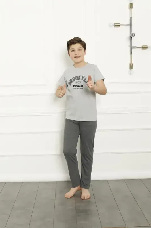 Akbeniz Father Son Gray Family Pajamas Set Sold Separately 50102 - 8
