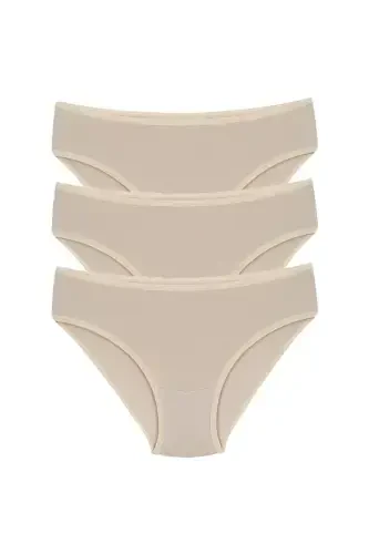 Akbeniz Girls 3-Pack Milk Coffee Panties - 1