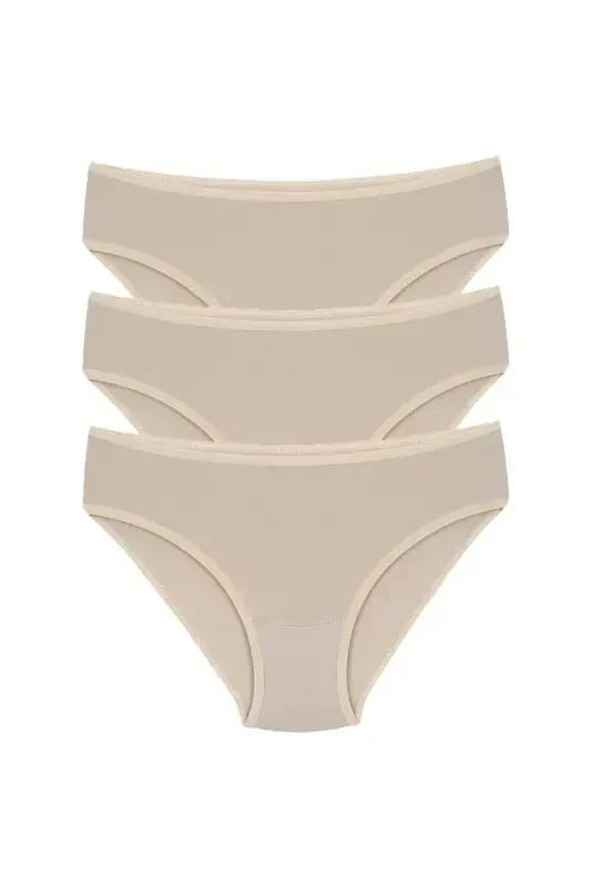 Akbeniz Girls 3-Pack Milk Coffee Panties - 1