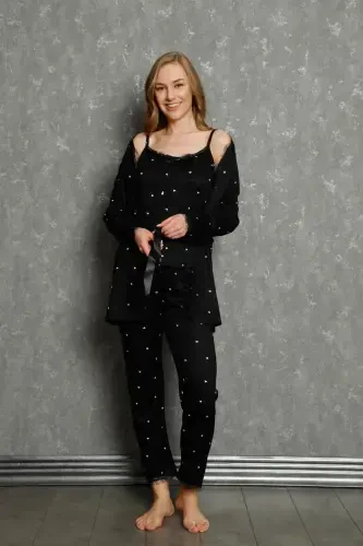 Akbeniz Kadın 3'lü Sabahlık Pijama Takım 16103 - 8