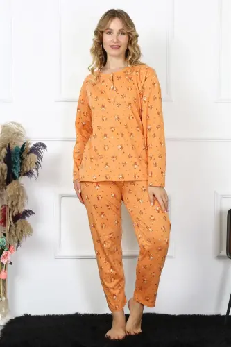 Akbeniz Kadın 4XL-5XL-6XL-7XL-8XL Büyük Beden Uzun Kol Pijama Takım 75014 - 1