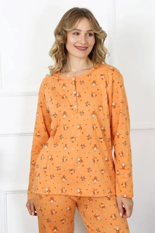 Akbeniz Kadın 4XL-5XL-6XL-7XL-8XL Büyük Beden Uzun Kol Pijama Takım 75014 - 3