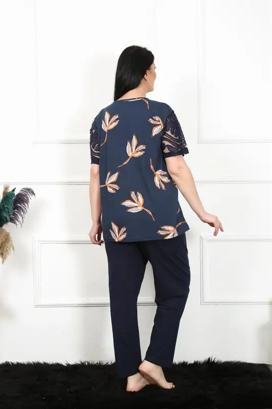 Akbeniz Kadın 5XL-6XL-7XL-8XL Büyük Beden Kısa Kol Pijama Takım 75005 - 4