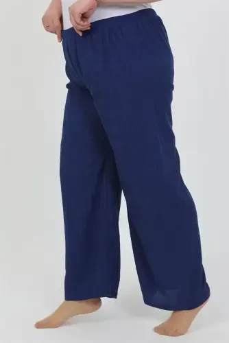 Akbeniz Kadın Büyük Beden Bürümcük Pantolon 210076 Saks - 6