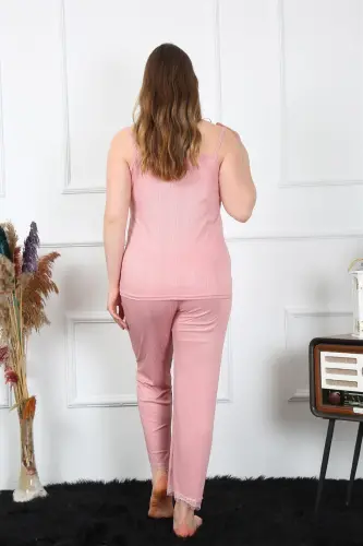 Akbeniz Kadın Büyük Beden Pudra İp Askılı Pijama Takım 202195 - 10