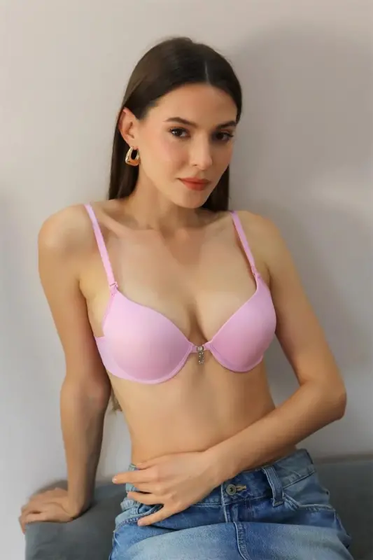 Akbeniz Kadın Destekli Balenli Sütyen 4932 Pembe - AKBENIZ