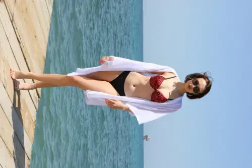 Akbeniz Kadın Kimono Pareo Plaj Elbisesi Beyaz 38049 - 5