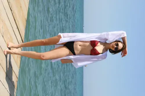 Akbeniz Kadın Kimono Pareo Plaj Elbisesi Beyaz 38049 - 8