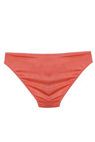 Akbeniz Kadın Mercan Rengi Dantel Detaylı 2'li Slip - 3