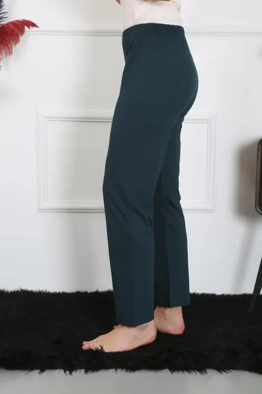 Akbeniz Kadın Pamuk Penye Tek Alt Pijama Petrol 27514 - 3