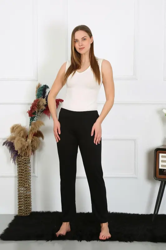 Akbeniz Kadın Pamuk Penye Tek Alt Pijama Siyah 27514 - AKBENIZ