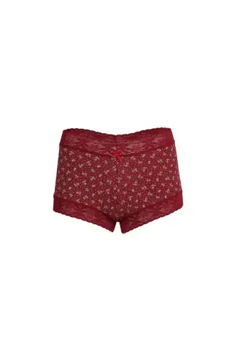 Akbeniz Kadın Pamuklu 2li Boxer Bordo 40266 - AKBENIZ (1)