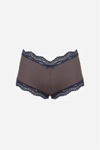 Akbeniz Kadın Pamuklu 2li Boxer Kahve 40277 - AKBENIZ (1)