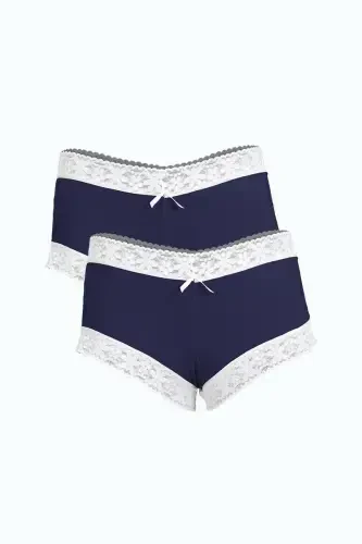 Akbeniz Kadın Pamuklu 2li Boxer Lacivert 40277 