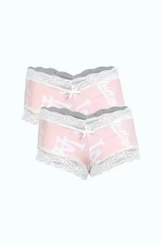 Akbeniz Kadın Pamuklu 2li Boxer Somon 40279 - AKBENIZ (1)