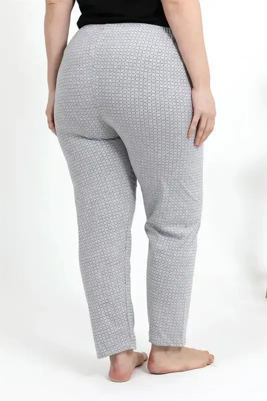 Akbeniz Kadın Pamuklu Büyük Beden Alt Pijama 27557 Gri - 7